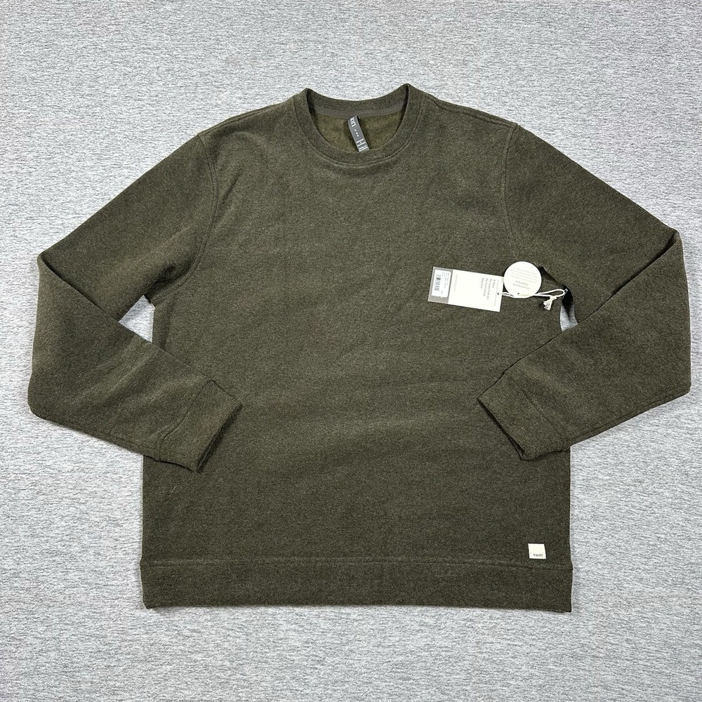 Vuori Sweatshirt Mens Large Dark Oregano Heather Beach Fleece Crew Pullover NEW